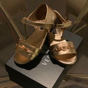 Girls Gold Versace Sandals Worn Once. Great Con.